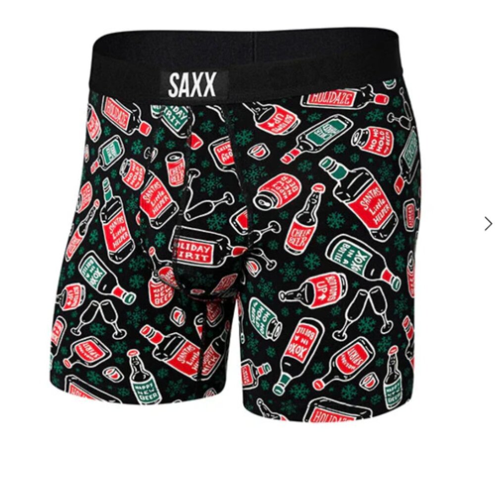 SAXX ULTRA Christmas Boxer Briefs with Fly “Holiday Spirits"